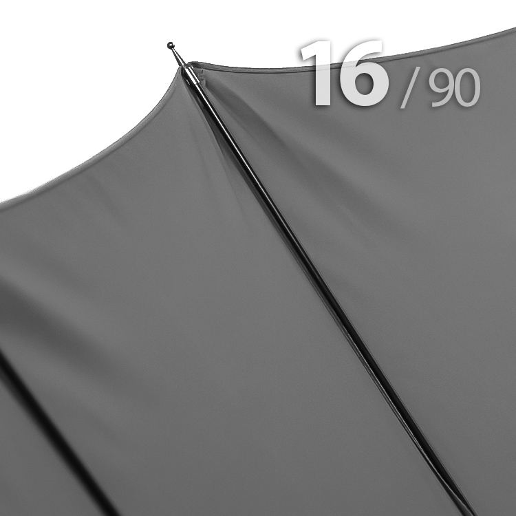 Зонт трость Ame Yoke L90-16 (03) Серый (очень большой купол, чехол на лямке, 16--спиц)