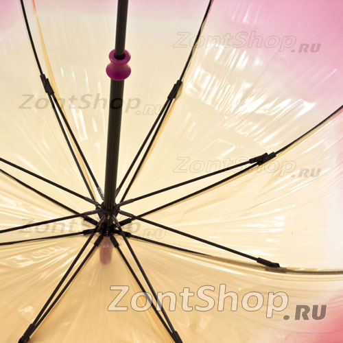 Зонт трость женский прозрачный Fulton L042 2427 Розовый