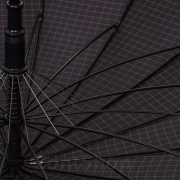 Большой зонт трость Ame Yoke L70-СH 16426 Черный Клетка мелкая