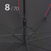 Зонт трость Ame Yoke L70-8S (01) Черный (усиленный, при ветре не выворачивается)