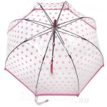 Зонт трость женский прозрачный Fulton L042 3388 Pink Polka