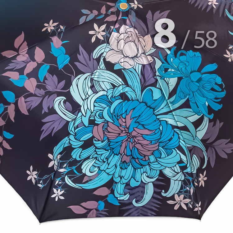 Зонт Три Слона L-3825 (N) 18525 Голубые хризантемы (сатин)