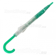 Зонт трость женский прозрачный Nex 21511 (17323) Цветочная россыпь Зеленый