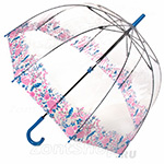 Зонт трость женский прозрачный Fulton L042 3303 Синяя птица - приносит удачу, исполняет желания