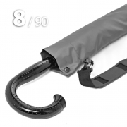 Зонт трость Ame Yoke L90-STORM (03) Серый, очень большой купол, воздушный клапан, чехол на лямке