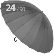 Зонт трость Ame Yoke L90-24 (03) Серый (супер большой купол, чехол на лямке, 24-спицы)