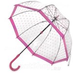 Зонт трость женский прозрачный Fulton L042 3388 Pink Polka