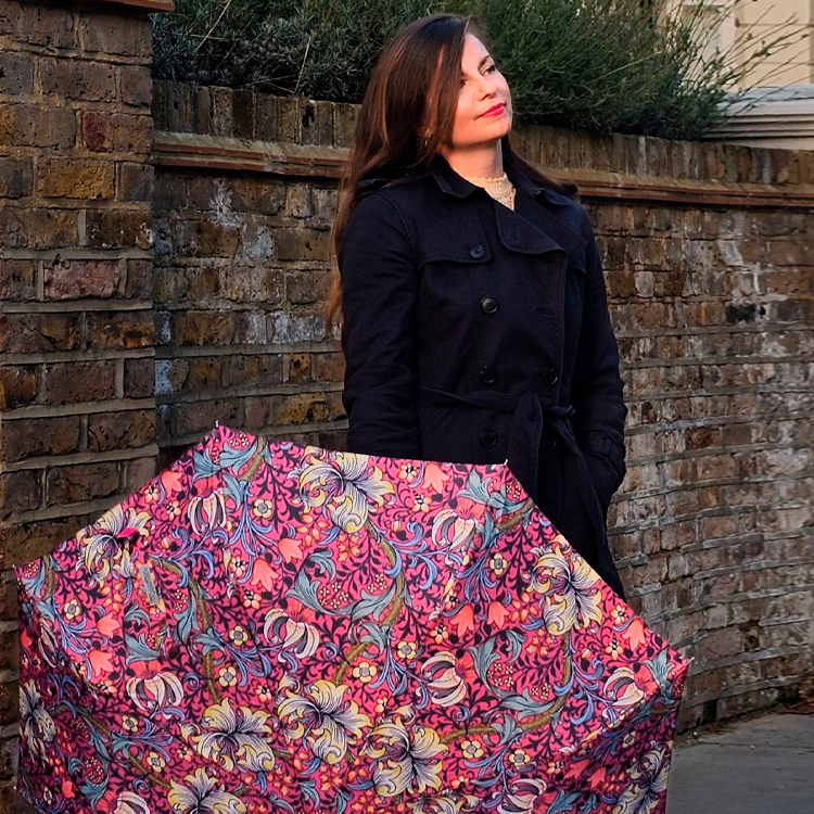 Зонт Fulton Morris & Co L907 4527 Золотой Лиловый UPF50+ (Дизайнерский)