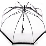 Зонт трость женский прозрачный Fulton L041 001 Черный кант