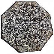 Зонт Три Слона L-3880 (A) 18773 Розы Графика черный (сатин)