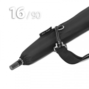 Зонт трость Ame Yoke L90-16 (01) Черный (очень большой купол, чехол на лямке, 16--спиц)