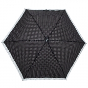 Плоский дорожный зонтик Три Слона L-1353 (17919) Горох Черный