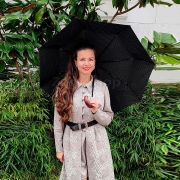 Зонт Fulton G818 4504 Черный-серая полоса