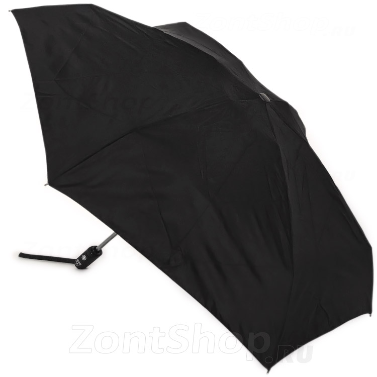 Компактный плоский зонт Fulton L369 01 Черный, стильный