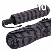 Зонт Три Слона M-6155 (17886) Клетка Серый, семейный с увеличенным куполом