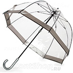 Зонт трость женский прозрачный Fulton L041 003 Серебряный кант