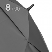 Зонт трость Ame Yoke L90-STORM (03) Серый, очень большой купол, воздушный клапан, чехол на лямке