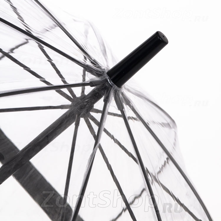 Зонт трость женский прозрачный Fulton L041 01 Черный кант