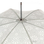 Зонт трость женский Fulton L600 1448 Белый с кружевом и кистями от дождя и солнца