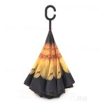 Зонт трость наоборот женский ArtRain 11989 (14234) Махровая ромашка