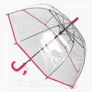 Зонт детский со свистком прозрачный Vento 3500 17052 Розовый кант