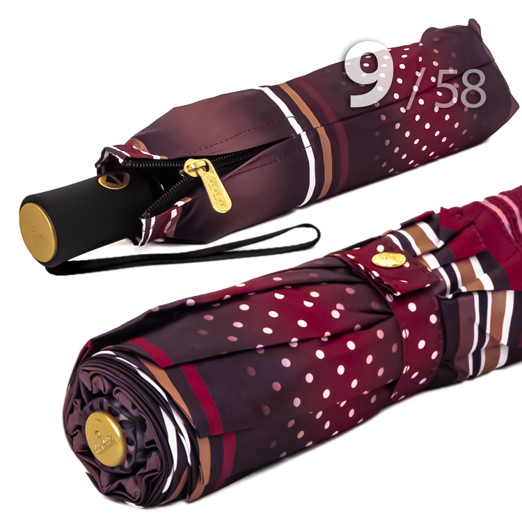 Зонт Три Слона L-3994 (A) 17998 Горох Полоска Бордовый