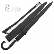 Зонт трость Ame Yoke L90-STORM (01) Черный,  очень большой купол, воздушный клапан, чехол на лямке