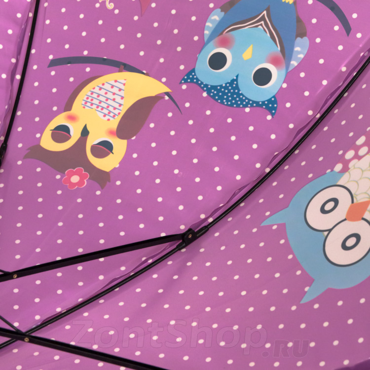 Зонт детский со свистком Torm 14801 15103 Забавные совята Сиреневый
