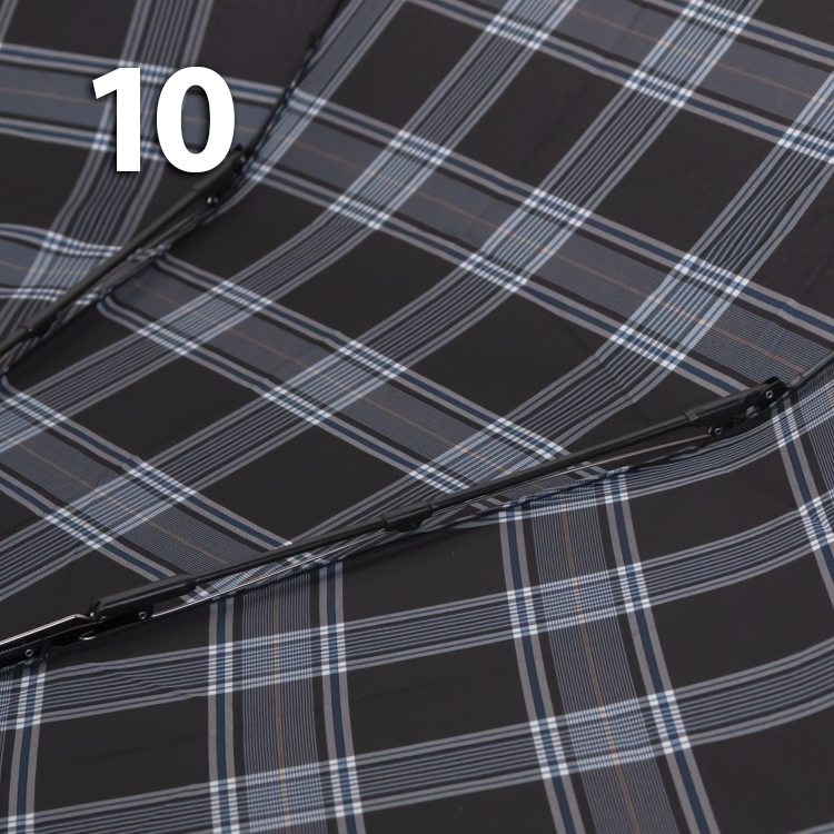 Зонт Три Слона M-6155 (17888) Клетка Черный, семейный с увеличенным куполом