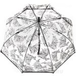 Зонт трость женский прозрачный Fulton L042 3546 Трафарет цветка