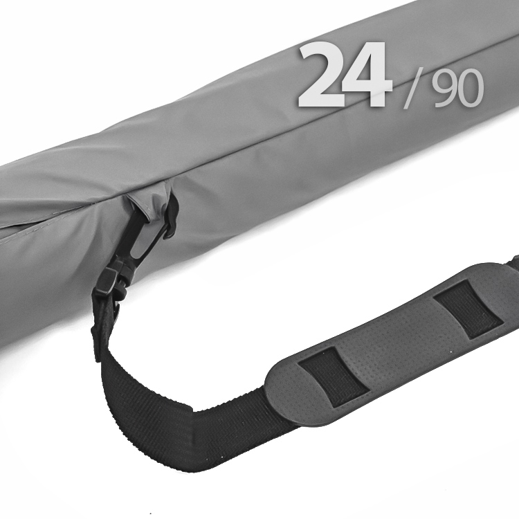 Зонт трость Ame Yoke L90-24 (03) Серый (супер большой купол, чехол на лямке, 24-спицы)