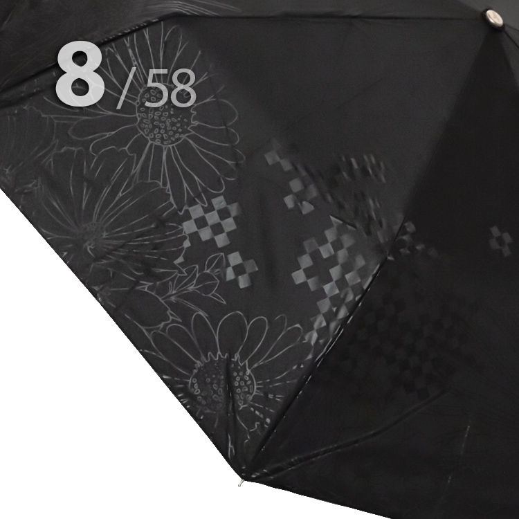 Зонт Три Слона L-3898 (C) 18373 Цветы Графика Черный