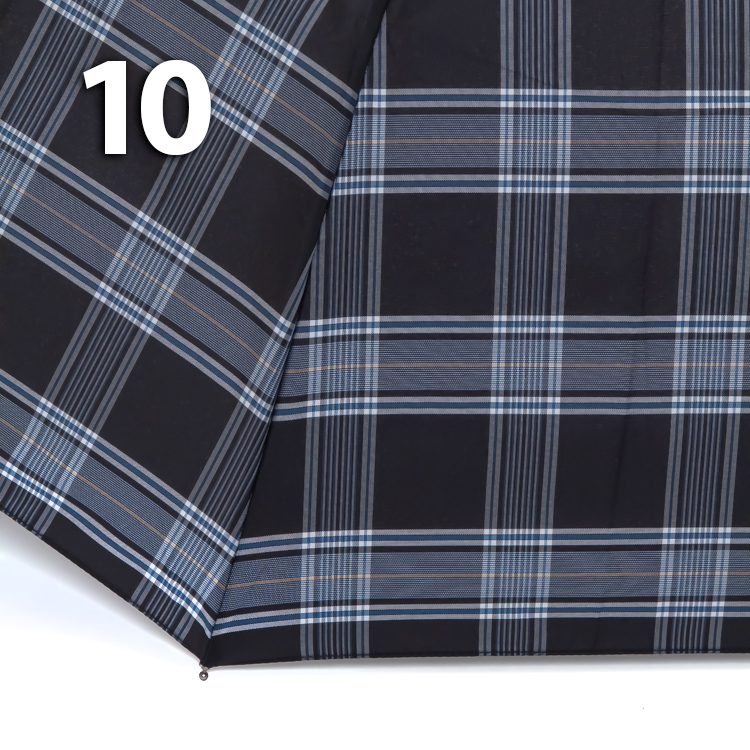 Зонт Три Слона M-6155 (17888) Клетка Черный, семейный с увеличенным куполом