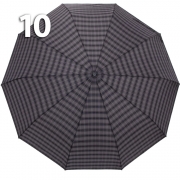 Зонт Три Слона M-6155 (17886) Клетка Серый, семейный с увеличенным куполом
