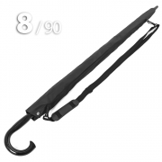 Зонт трость Ame Yoke L90-STORM (01) Черный,  очень большой купол, воздушный клапан, чехол на лямке