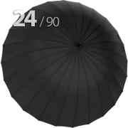 Зонт трость Ame Yoke L90-24 (01) Черный (супер большой купол, чехол на лямке, 24-спицы)