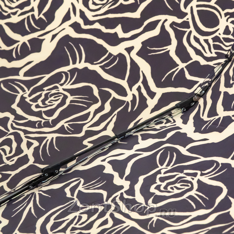 Зонт Три Слона L-3880 (A) 18773 Розы Графика черный (сатин)