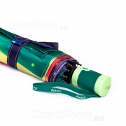 Зонт женский Amico 7114 16105 Радуга Пестрый (зеленая ручка) сатин