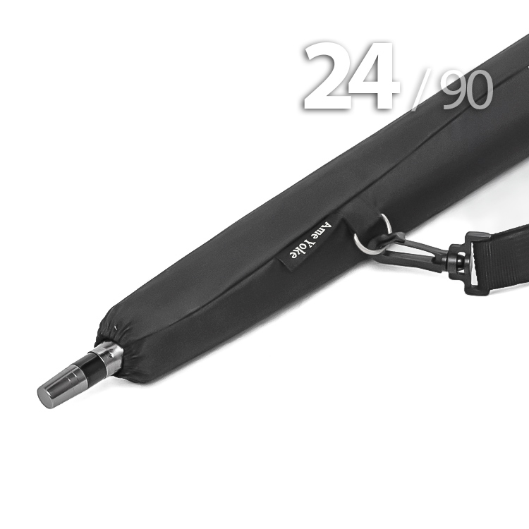Зонт трость Ame Yoke L90-24 (01) Черный (супер большой купол, чехол на лямке, 24-спицы)