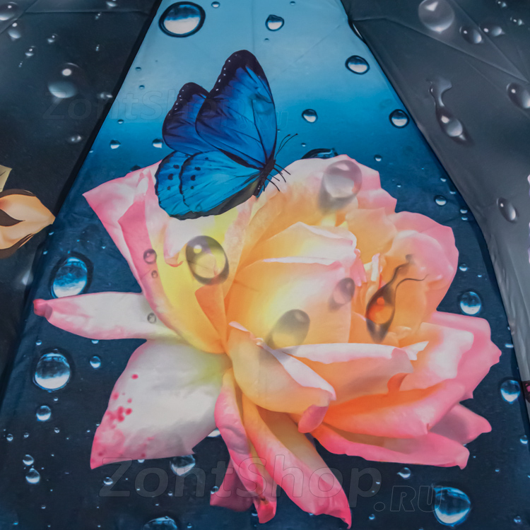 Зонт женский DripDrop 978 16777 Розы и бабочки