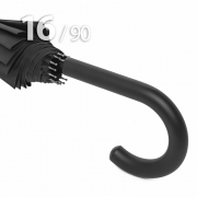 Зонт трость Ame Yoke L90-16 (01) Черный (очень большой купол, чехол на лямке, 16--спиц)