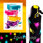 Зонт женский Doppler 7441465 КМ Klacks (Клякса) 6691 Желтая ручка