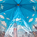 Зонт женский Три Слона 133 (H) 9261 Венеция синий (сатин)