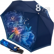 Зонт Три Слона L-3825 (Q26) 18845 Цветы синий (сатин)