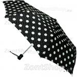 Зонт женский Fulton J346 3049 Черный с белым горохом