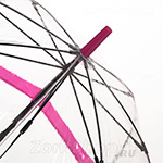 Зонт трость женский прозрачный Fulton L041 022 Розовый кант