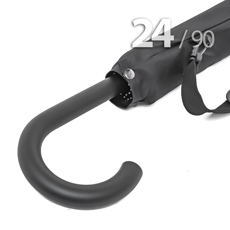 Зонт трость Ame Yoke L90-24 (01) Черный (супер большой купол, чехол на лямке, 24-спицы)