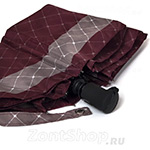 Зонт женский Doppler 744765 RE 10377 Клетка бордовый