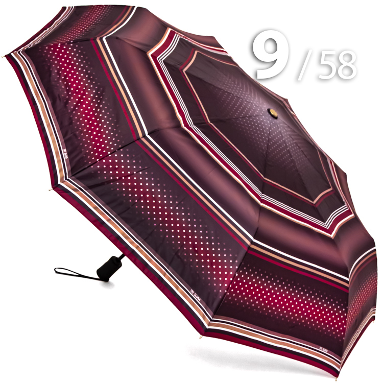 Зонт Три Слона L-3994 (A) 17998 Горох Полоска Бордовый