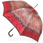 Зонт трость женский Doppler 714765 E 11339 Свет узоров красный (сатин)